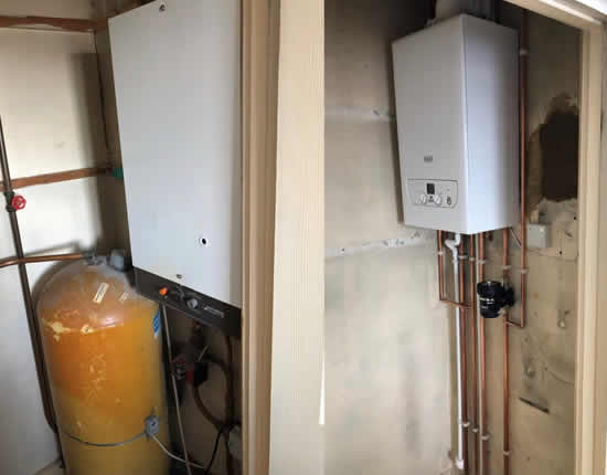 combi boiler installation before and after Sunbury on Thames, Surrey
