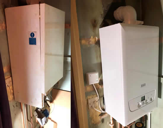 gas boiler installation before and after Egham, Surrey