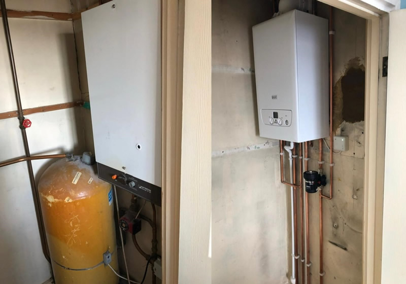 new boiler installation before and after Surrey