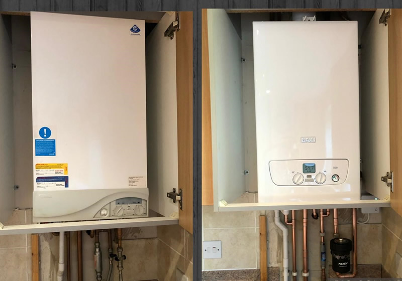 new combi boiler installation before and after Surrey
