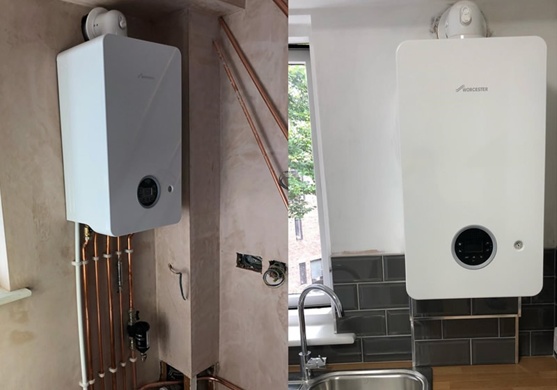 new boiler installation before and after Surrey
